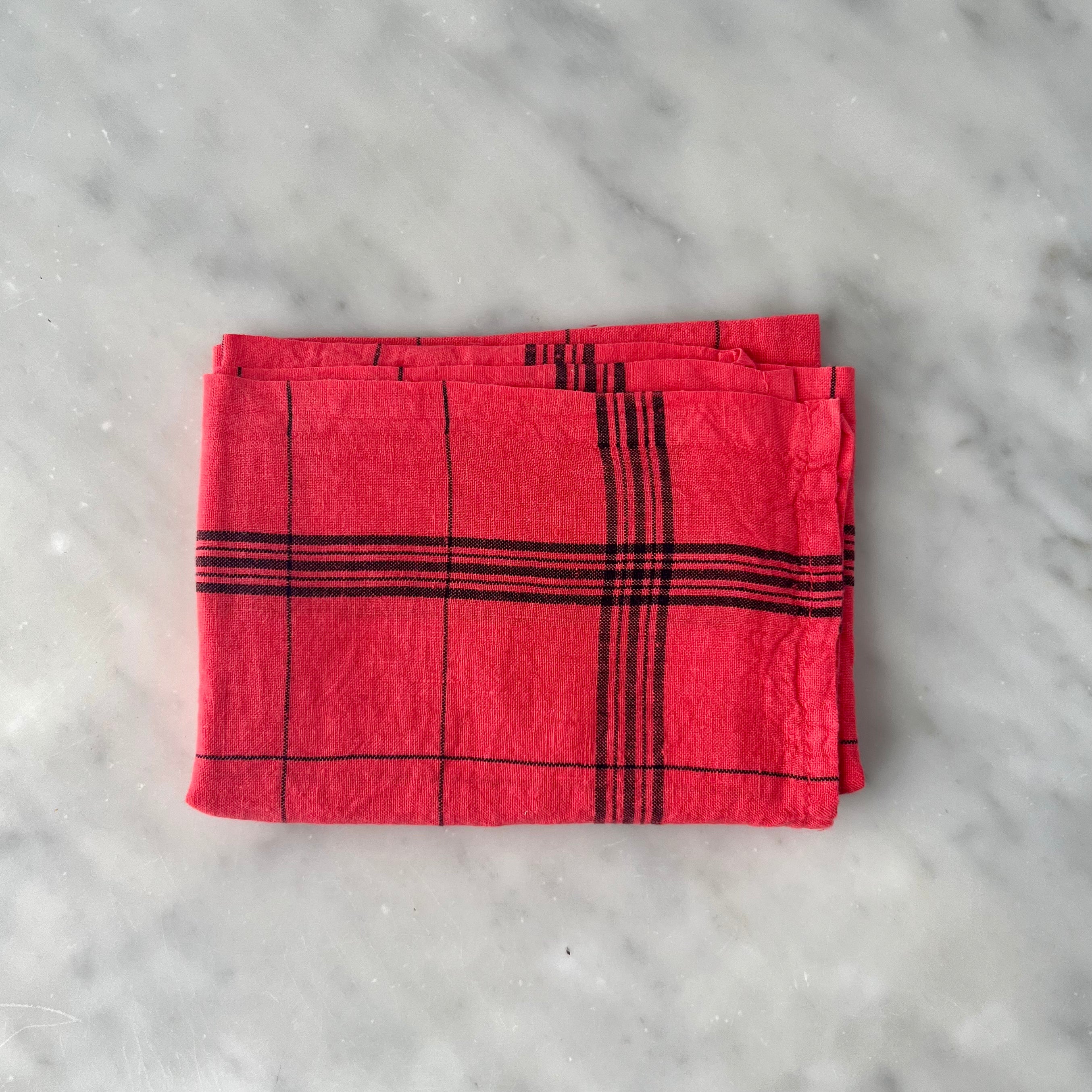 Charvet Editions French Linen Bistro / Tea Towel - Red/Rouge - 18