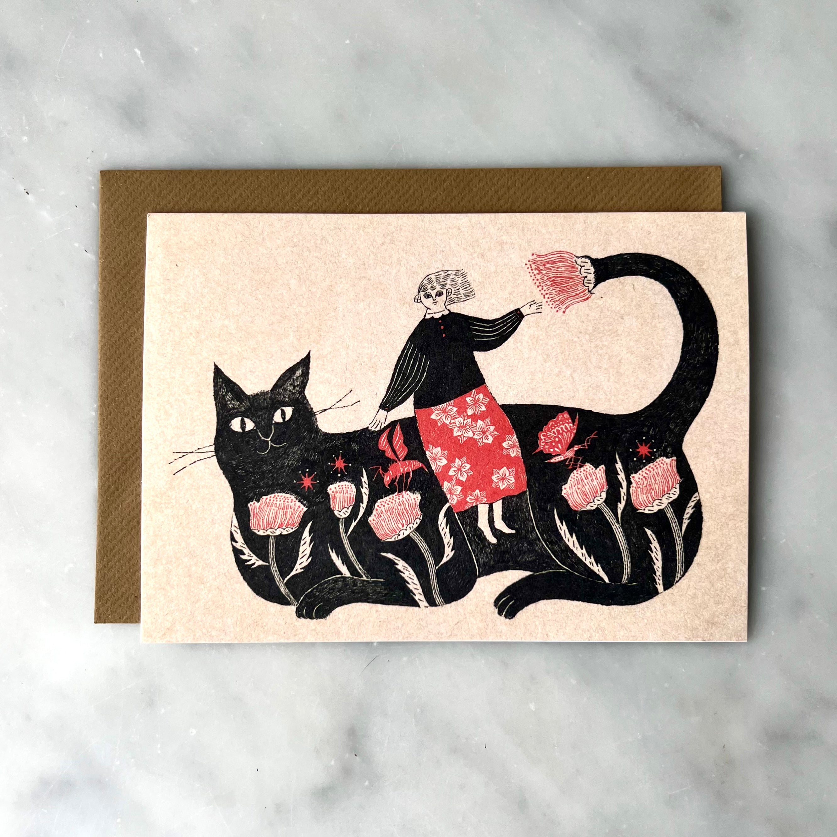 Whimsy of a Cat Greeting Card
